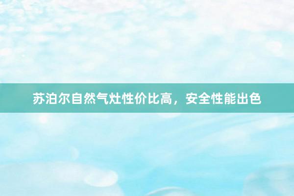 苏泊尔自然气灶性价比高，安全性能出色