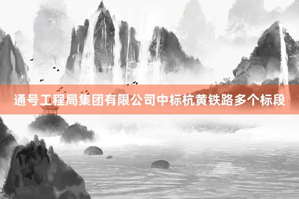 通号工程局集团有限公司中标杭黄铁路多个标段