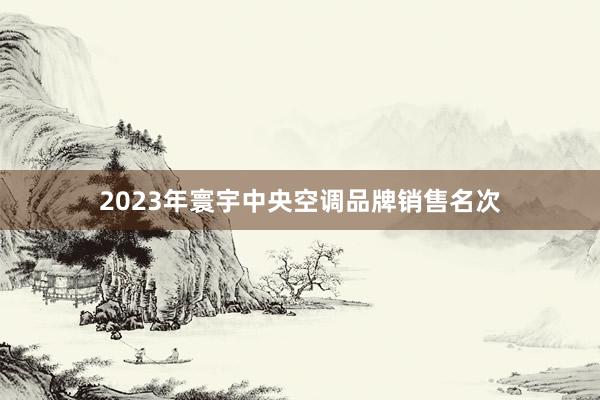 2023年寰宇中央空调品牌销售名次