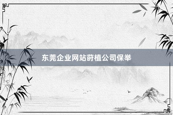 东莞企业网站莳植公司保举